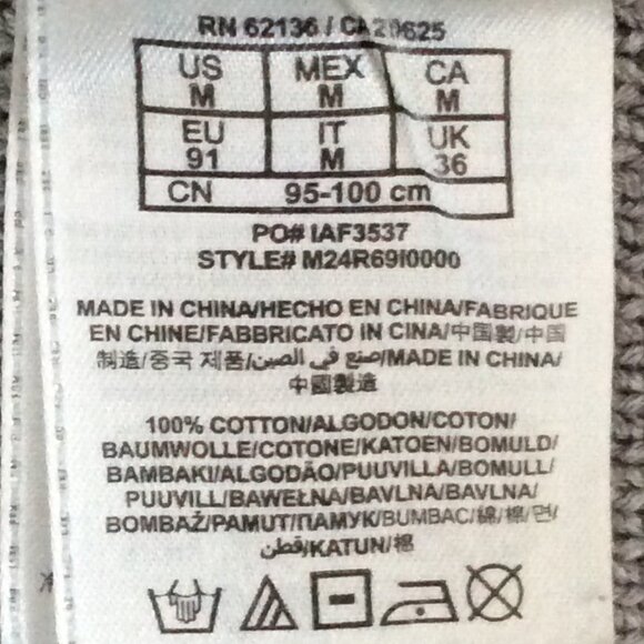 GUESS Light Grey 100% Cotton Double‑Breasted Knit Sweater – Size M – High Collar - Picture 4 of 6